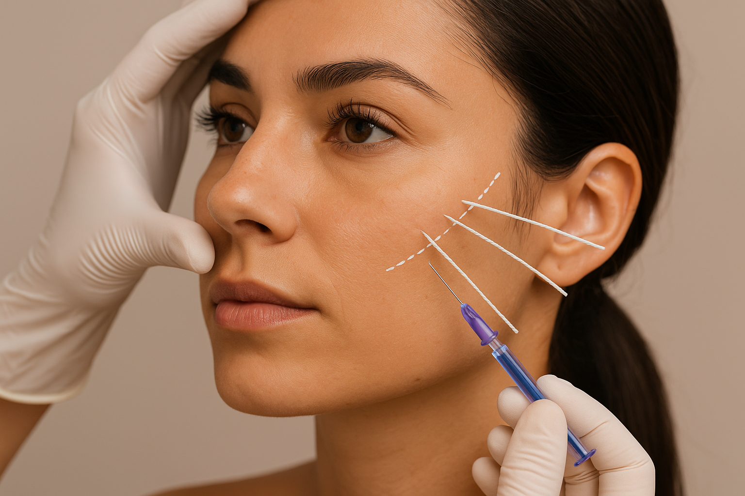 Hilos tensores PDO para flacidez del óvalo facial y el cuello